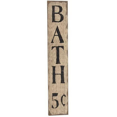 Bath 5 Cents Distressed Barnwood Sign - The Fox Decor